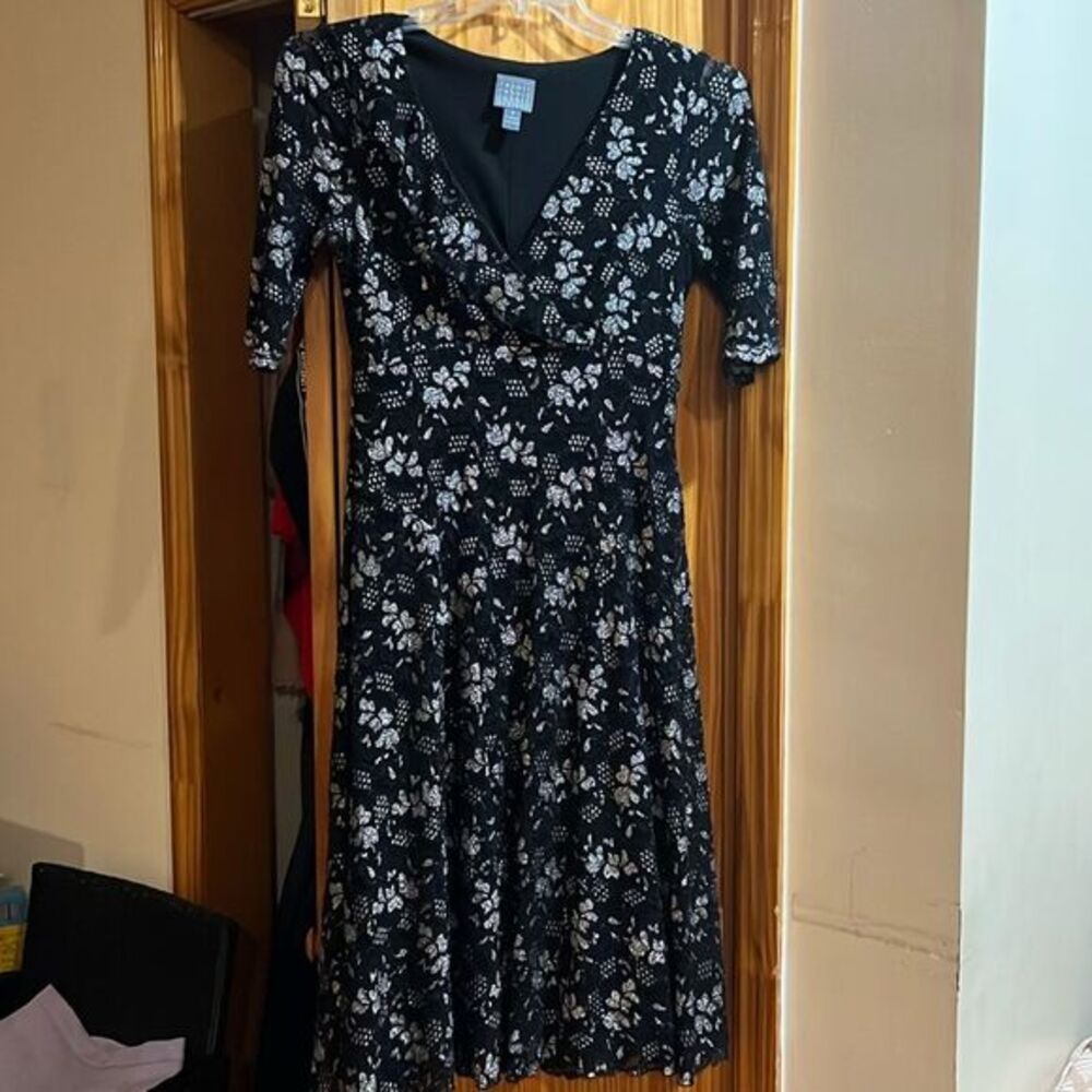 Rabbit rabbit rabbit Size 6 black and silver cocktail dress